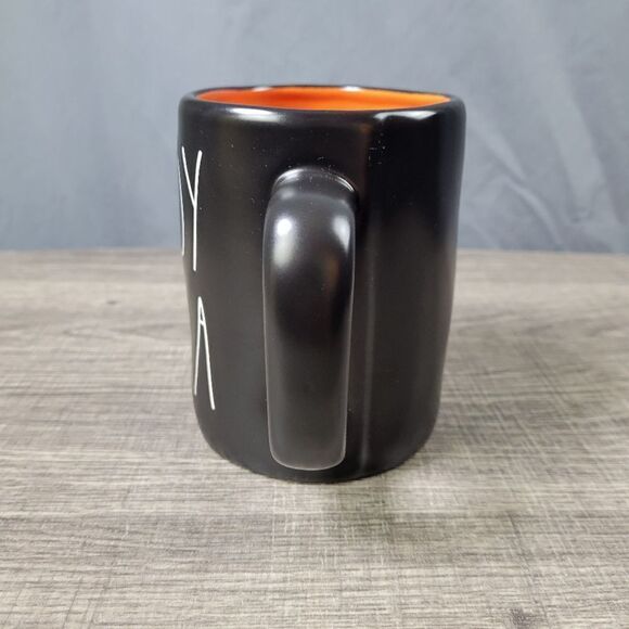 Rae Dunn Artisan Collection Black‎ and Orange Ceramic Farmhouse Candy Coma Mug - Picture 4 of 6